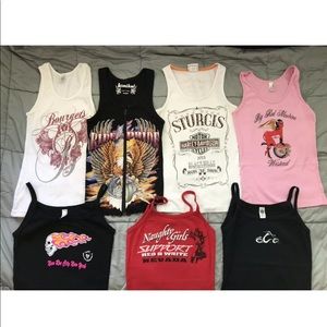 NEW. Set of 7 biker tanks for women SMALL